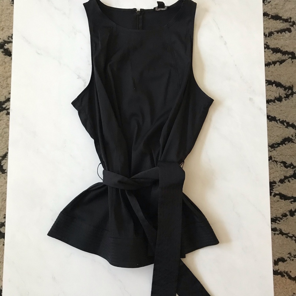 Ann Taylor Black Shirt with Tie